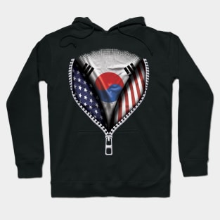 South Korean Flag  South Korea Flag American Flag Zip Down - Gift for South Korean From South Korea Hoodie